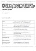 AQA -AS Macro Economics COMPREHENSIVE QUESTIONS AND VERIFIED ANSWERS &lpar;DETAILED & ELABORATED&rpar; ACTUAL EXAM 2025 TEST 100&percnt; SOLVED 2025&excl;&excl;