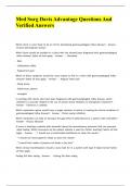 Med Surg Davis Advantage Questions And Verified Answers