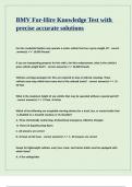 BMV For-Hire Knowledge Test with precise accurate solutions