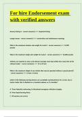 For hire Endorsement exam with verified answers