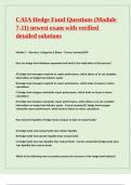 CAIA Hedge Fund Questions &lpar;Module 7-11&rpar; newest exam with verified detailed solutions