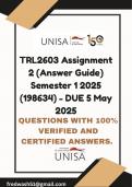 TRL2603 Assignment 2 &lpar;Answer Guide&rpar; Semester 1 2025 &lpar;198634&rpar; - DUE 5 May 2025