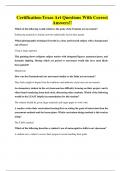 Certification-Texas Art Questions With Correct Answers&excl;&excl;