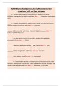 PLTW Biomedical Science&colon; End of Course Review questions with verified answers