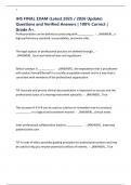 IHS FINAL EXAM &lpar;Latest 2025 &sol; 2026 Update&rpar; Questions and Verified Answers &vert; 100&percnt; Correct &vert; Grade A&plus;&period;