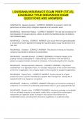 Louisiana Insurance Exam Prep &lpar;Title&rpar;&comma; Louisiana Title Insurance EXAM questions and answers  Save