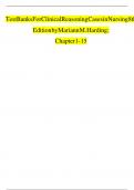 Clinical Reasoning Cases in Nursing &ndash; Test Bank &vert; 8th Edition &vert; Mariann M&period; Harding &vert; Realistic Case-Based Questions &lpar;Chapters 1&ndash;15&rpar;