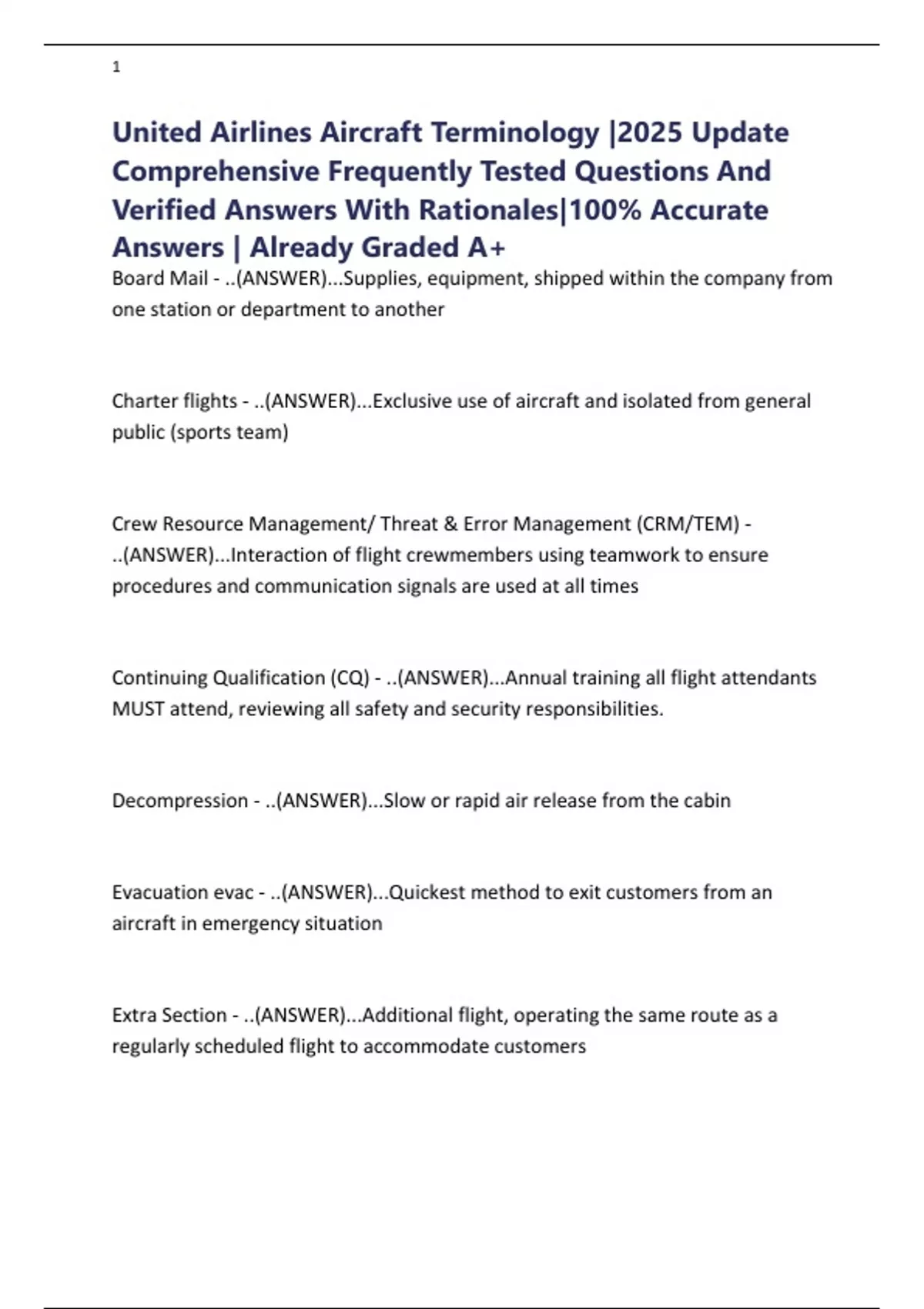 Jet Terminolagy United Airlines Aircraft Terminology |2025 Update Comprehensive ...
