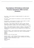 Foundations Of Evidence Informed Practice Questions With Correct Answers