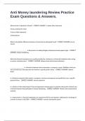 Anti Money laundering Review Practice Exam Questions & Answers&period;