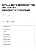 RHT 4410 TEST 2 QUESTIONS WITH 100&percnt; VERIFIED ANSWERS&excl;&excl;&sol;NEWEST UPDATE