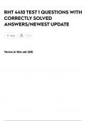RHT 4410 TEST 1 QUESTIONS WITH CORRECTLY SOLVED ANSWERS&sol;NEWEST UPDATE