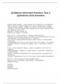 &bull;&Tab;Evidence Informed Practice Test 1 Questions And Answers &Tab;
