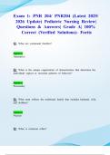 Exam 1&colon; PNR 204&sol; PNR204 &lpar;Latest 2025&sol; 2026 Update&rpar; Pediatric Nursing Review&vert; Questions & Answers&vert; Grade A&vert; 100&percnt; Correct &lpar;Verified Solutions&rpar;- Fortis