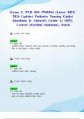 Exam 2&colon; PNR 204&sol; PNR204 &lpar;Latest 2025&sol; 2026 Update&rpar; Pediatric Nursing Guide&vert; Questions & Answers&vert; Grade A&vert; 100&percnt; Correct &lpar;Verified Solutions&rpar;- Fortis