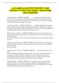 LA Claims Adjuster Property and Causality Practice Exam 1 questions and answers  