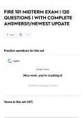 FIRE 101 MIDTERM EXAM &vert; 120 QUESTIONS &vert; WITH COMPLETE ANSWERS&excl;&excl;&sol;NEWEST UPDATE