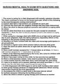 NUR2459 MENTAL HEALTH EXAM WITH QUESTIONS AND  ANSWERS 2025&period;