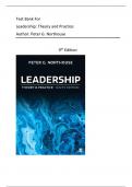 Test Bank For Leadership Theory and Practice 9th Edition by Peter G&period; Northouse &vert; All Chapters &vert; Latest Edition 2025
