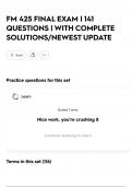 FM 425 FINAL EXAM &vert; 141 QUESTIONS &vert; WITH COMPLETE SOLUTIONS&sol;NEWEST UPDATE