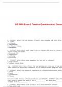 HS 3400 Exam 1 Practice Questions And Correct Answers