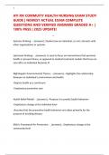 ATI RN COMMUITY HEALTH NURSING EXAM STUDY GUIDE &vert; NEWEST ACTUAL EXAM COMPLETE QUESTIONS AND VERIFIED ANSWERS GRADED A&plus; &vert; 100&percnt; PASS &vert; 2025 UPDATE&excl;