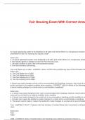 Fair Housing Exam With Correct Answers