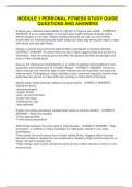 Module 1 Personal Fitness Study Guide questions and answers
