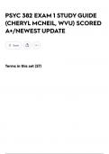 PSYC 382 EXAM 1 STUDY GUIDE &lpar;CHERYL MCNEIL&comma; WVU&rpar; SCORED A&plus;&sol;NEWEST UPDATE