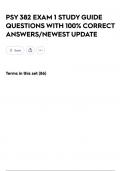 PSY 382 EXAM 1 STUDY GUIDE QUESTIONS WITH 100&percnt; CORRECT ANSWERS&sol;NEWEST UPDATE