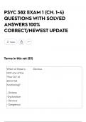 PSYC 382 EXAM 1 &lpar;CH&period; 1-4&rpar; QUESTIONS WITH SOLVED ANSWERS 100&percnt; CORRECT&sol;NEWEST UPDATE