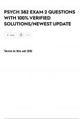 PSYCH 382 EXAM 2 QUESTIONS WITH 100&percnt; VERIFIED SOLUTIONS&sol;NEWEST UPDATE
