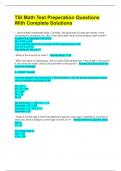 TSI Math Test Preperation Questions With Complete Solutions