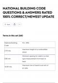 NATIONAL BUILDING CODE QUESTIONS & ANSWERS RATED 100&percnt; CORRECT&sol;NEWEST UPDATE