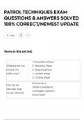 PATROL TECHNIQUES EXAM QUESTIONS & ANSWERS SOLVED 100&percnt; CORRECT&sol;NEWEST UPDATE