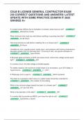 CSLB B LICENSE GENERAL CONTRACTOR EXAM  230 CORRECT QUESTIONS AND ANSWERS&sol; LATEST  UPDATE WITH SOME PRACTICE EXAM IN IT 2025  GRADED A&plus; 
