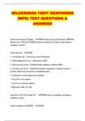 WILDERNESS FIRST RESPONDER &lpar;WFR&rpar; TEST QUESTIONS & ANSWERS