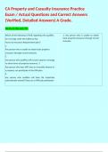 CA Property and Casualty Insurance Practice Exam &sol; Actual Questions and Correct Answers &lpar;Verified&comma; Detailed Answers&rpar; A Grade&period;  