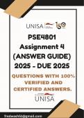 PSE4801 Assignment 4 &lpar;ANSWER GUIDE&rpar; 2025 - DUE 2025
