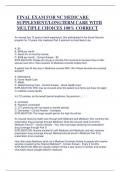 FINAL EXAM FOR NC MEDICARE   SUPPLEMENT&sol;LONGTERM CARE WITH  MULTIPLE CHOICES 100&percnt; CORRECT 