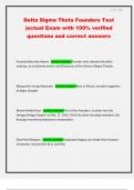Delta Sigma Theta Founders Test &vert;actual Exam with 100&percnt; verified questions and correct answers