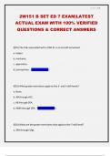 2W151 B SET ED 7 EXAM&vert;LATEST ACTUAL EXAM WITH 100&percnt; VERIFIED QUESTIONS & CORRECT ANSWERS