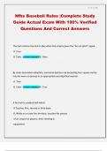 Nfhs Baseball Rules &vert;Complete Study Guide Actual Exam With 100&percnt; Verified Questions And Correct Answers