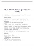 LD-21 Patrol Techniques Questions And Answers