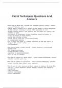 Patrol Techniques Questions And Answers