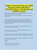 Complex Transitional Nursing Care &lpar;NURB  390&rpar; Exam 3 Study Guide DRAFT  UPDATED ACTUAL  Exam Questions and  CORRECT Answers 