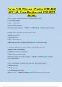 Spring NUR 390 exam 1 Practice UPDATED  ACTUAL  Exam Questions and CORRECT  Answers 
