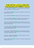 NURS 390 Final  ACTUAL UPDATED  Exam Questions and CORRECT Answers