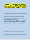Chapter 31&colon; Alterations of Hematologic  Function in Children UPDATED  ACTUAL    Exam Questions and CORRECT Answers