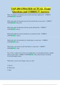 TAP 250 UPDATED ACTUAL  Exam  Questions and CORRECT Answers 